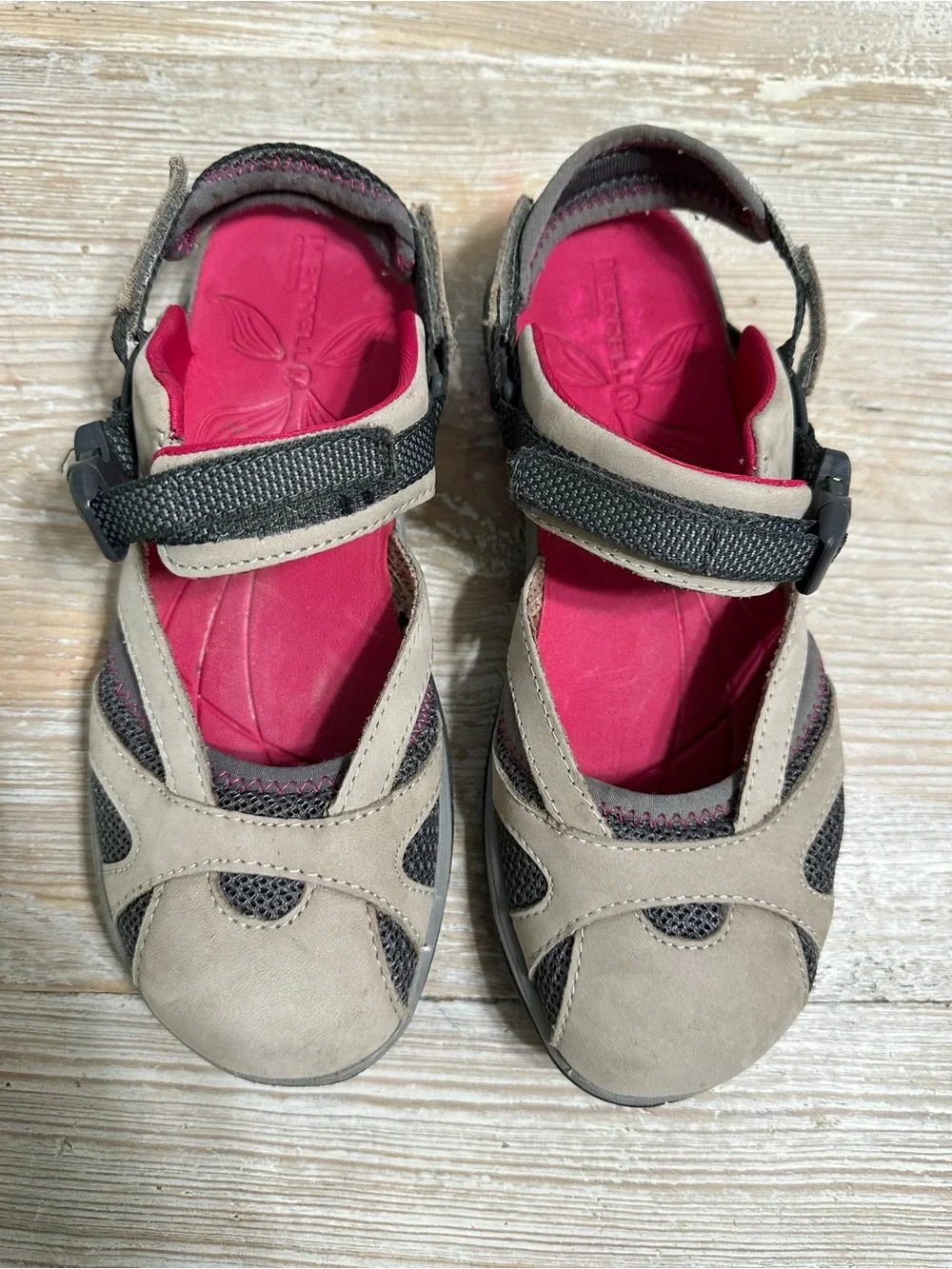 Merrell Azura Wrap Wild Dove Mary Jane Trail Shoe Athletic Sandals Sz 7 Gorpcore